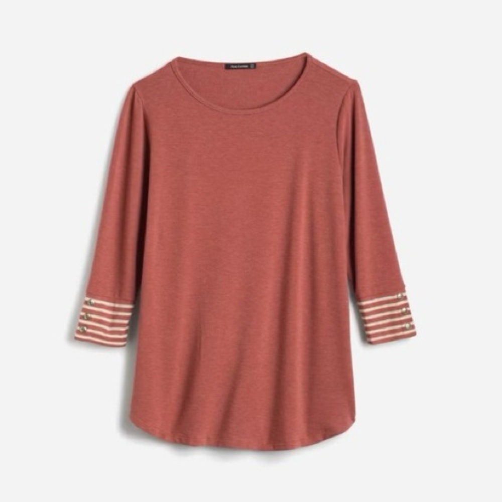 Pink Clover Kalonice Button cuff sleeve knit top